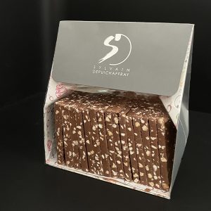 Pochette de carrés de chocolat & amandes hachées