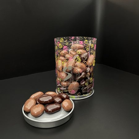 Petit tube d’amandes enrobées de chocolat