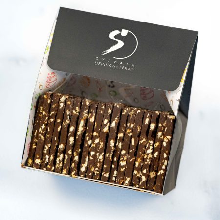 Pochette de carrés de chocolat & amandes hachées